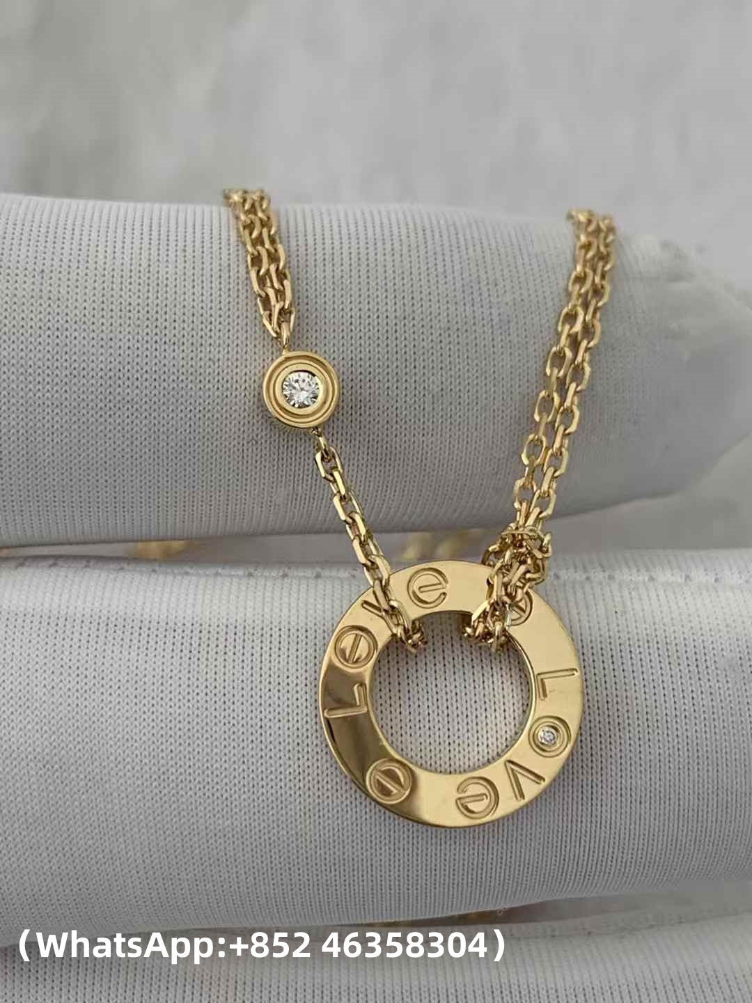 custom Cartier LOVE Pendant 2 Diamonds