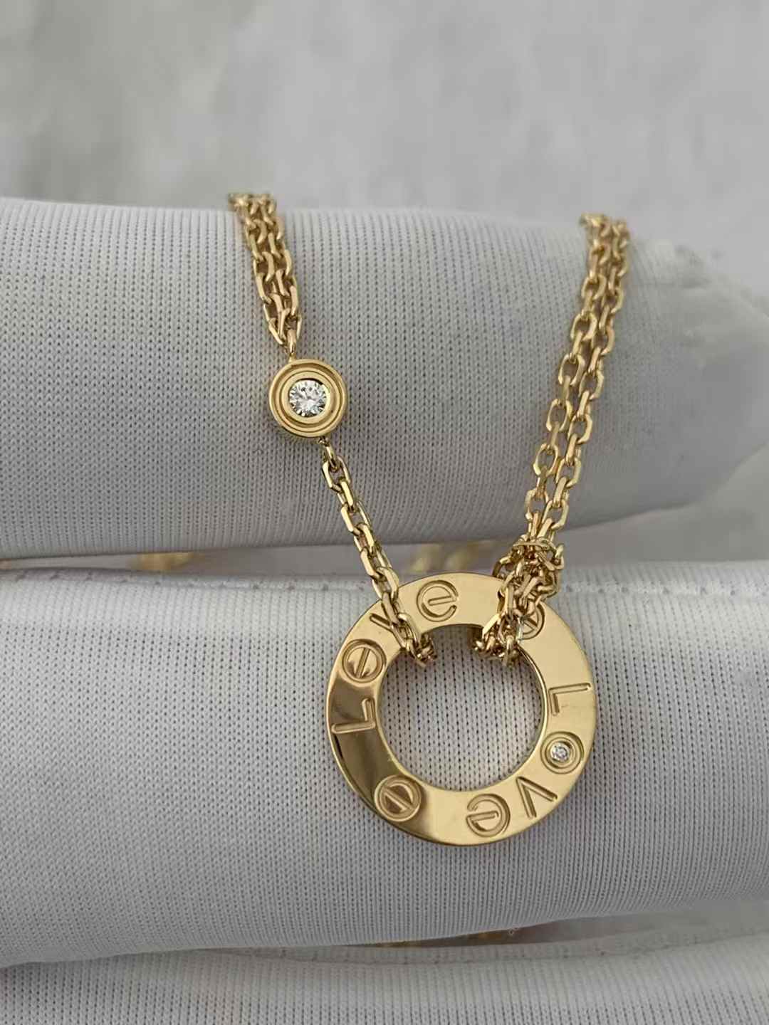 custom Cartier LOVE Pendant 2 Diamonds