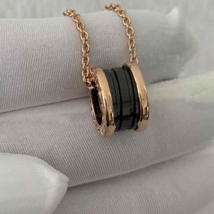 Custom Bvlgari B.Zero1 Necklace with Hain and Black Ceramic Pendant