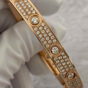 Custom Cartier LOVE Bracelet Classic Model Paved 10 Diamonds