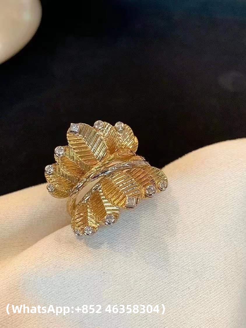 Custom Solid 18k Gold Cartier Grain de Café Ring Diamonds