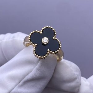 Custom Van Cleef & Arpels Vintage Alhambra Ring