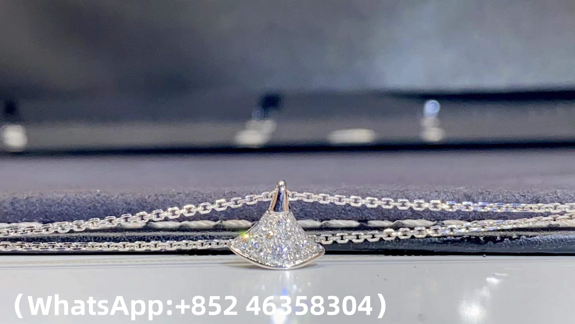 custom Bvlgari Divas' Dream Bracelet with Pendant Set with Full Pavé Diamonds