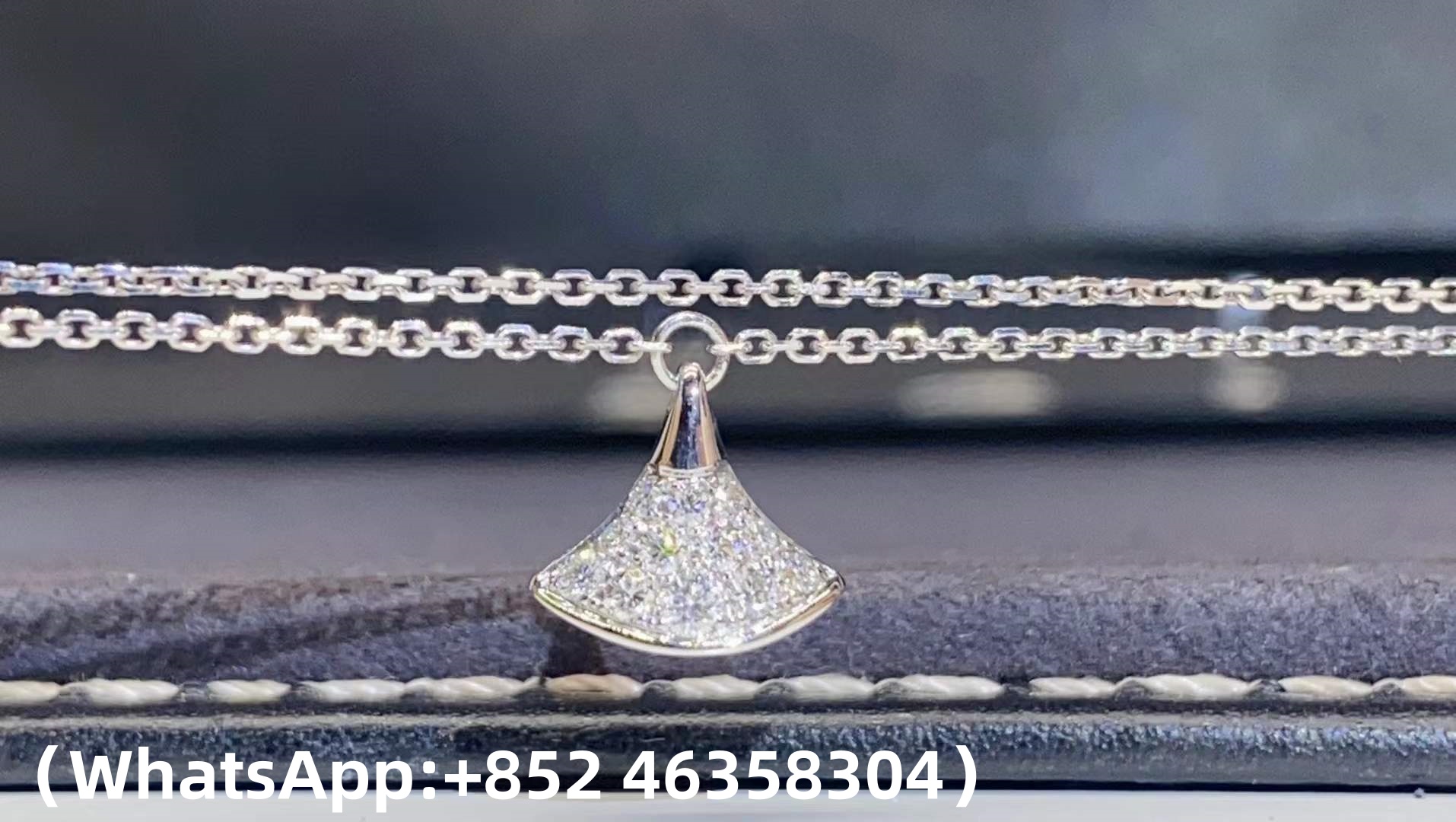 custom Bvlgari Divas' Dream Bracelet with Pendant Set with Full Pavé Diamonds