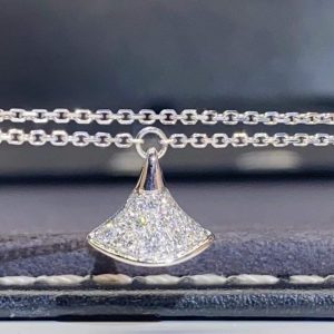 custom Bvlgari Divas' Dream Bracelet with Pendant Set with Full Pavé Diamonds
