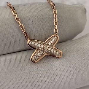 Premium 1:1 Chaumet Jeux de Liens Pendant, Diamonds Replica – Custom Solid 18k Rose Gold