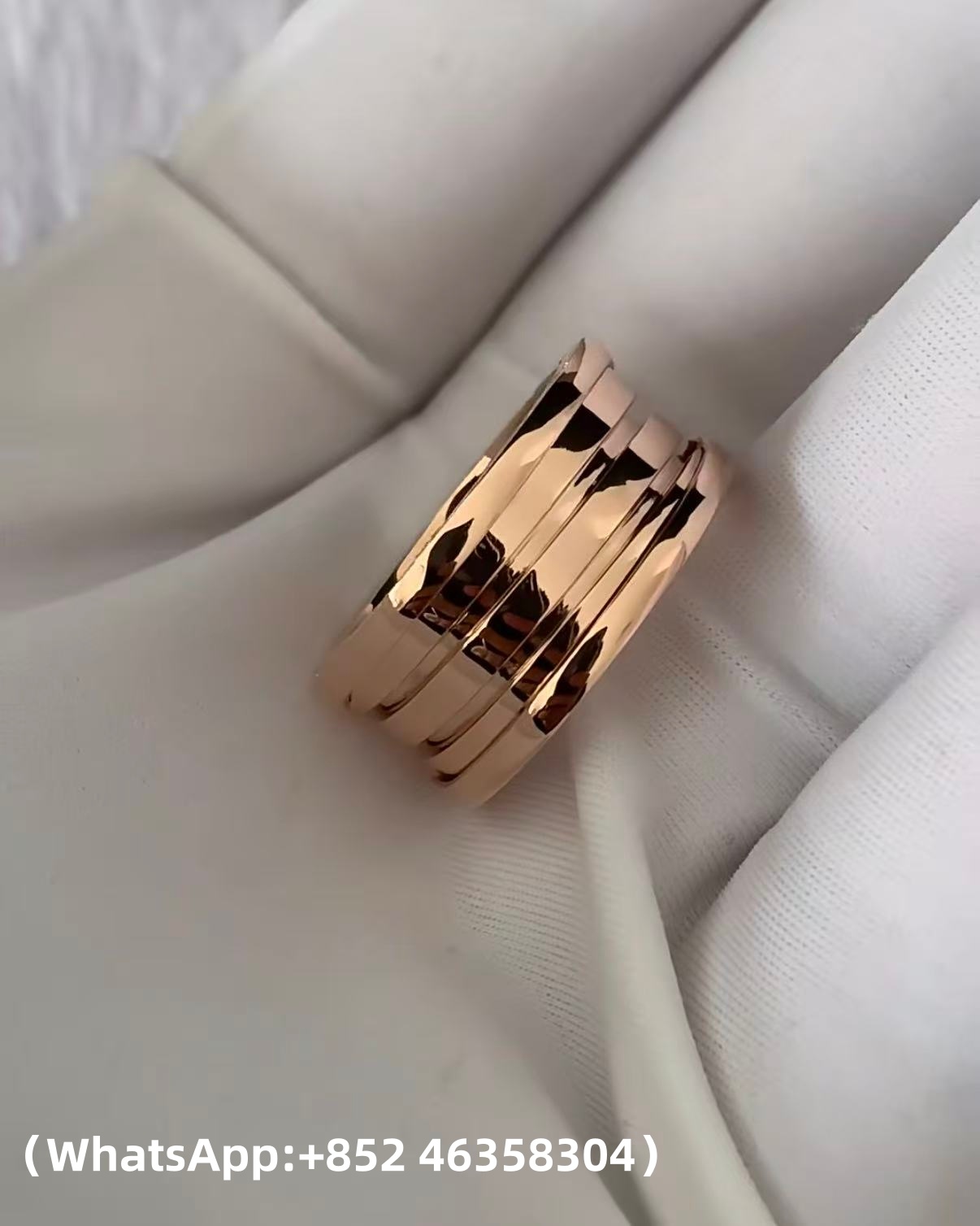 Custom Solid 18k Gold Bulgari Jewelry B.zero1 Three-Band Ring
