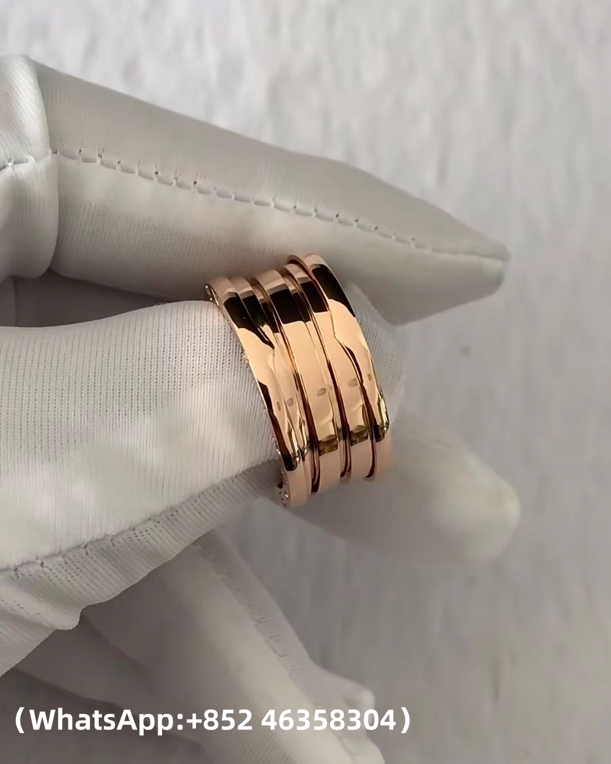 Custom Solid 18k Gold Bulgari Jewelry B.zero1 Three-Band Ring