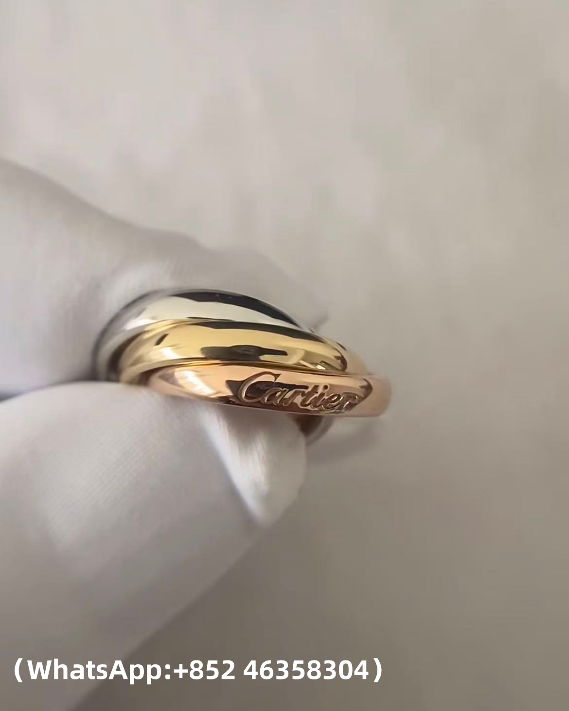 Custom Solid 18k Gold Cartier Jewelry Trinity Ring Classic Model