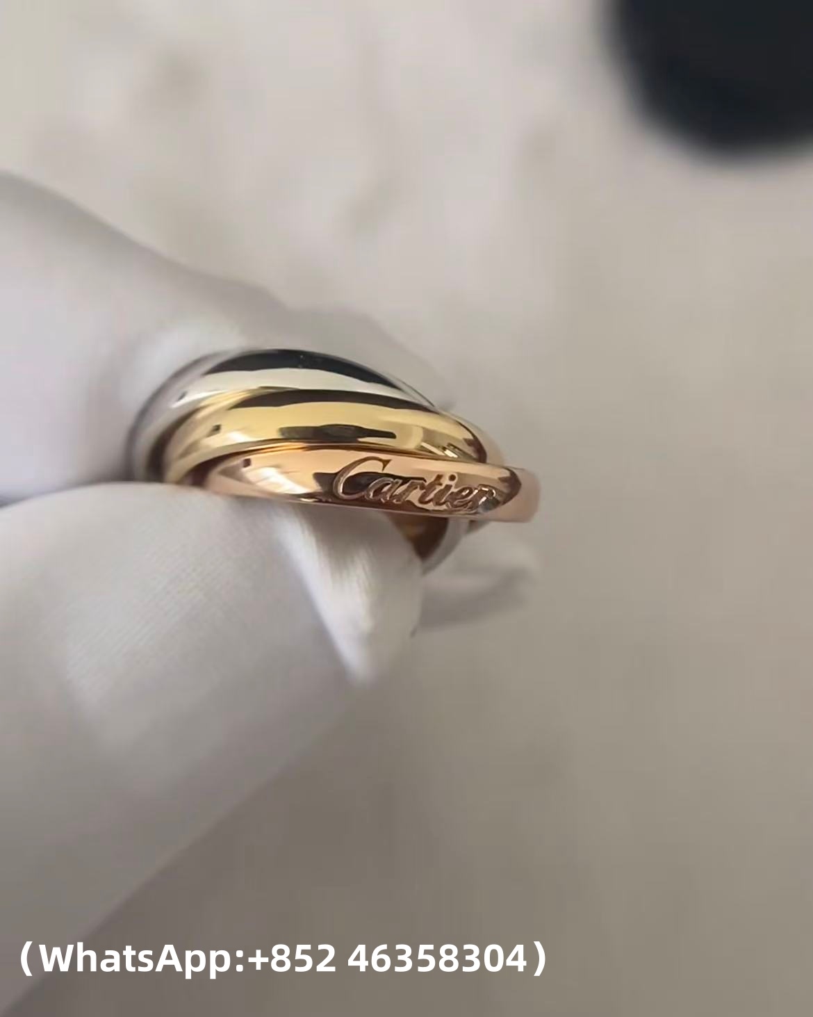 Custom Solid 18k Gold Cartier Jewelry Trinity Ring Classic Model
