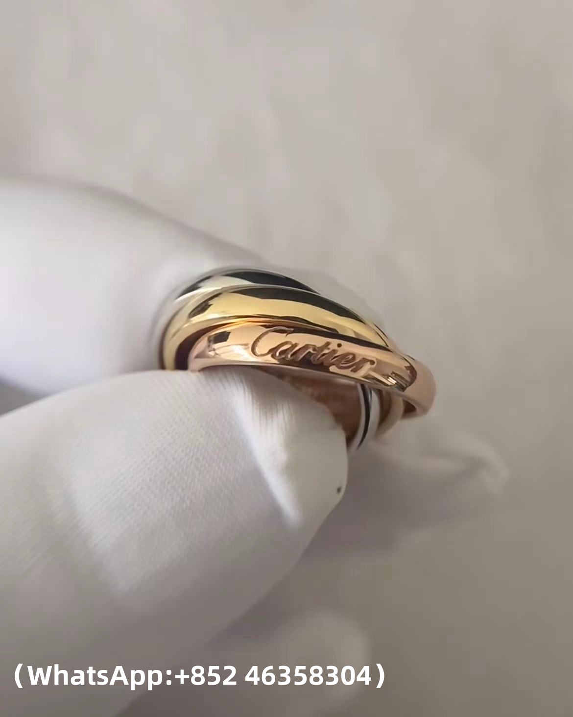 Custom Solid 18k Gold Cartier Jewelry Trinity Ring Classic Model