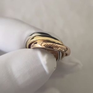 Custom Solid 18k Gold Cartier Jewelry Trinity Ring Classic Model