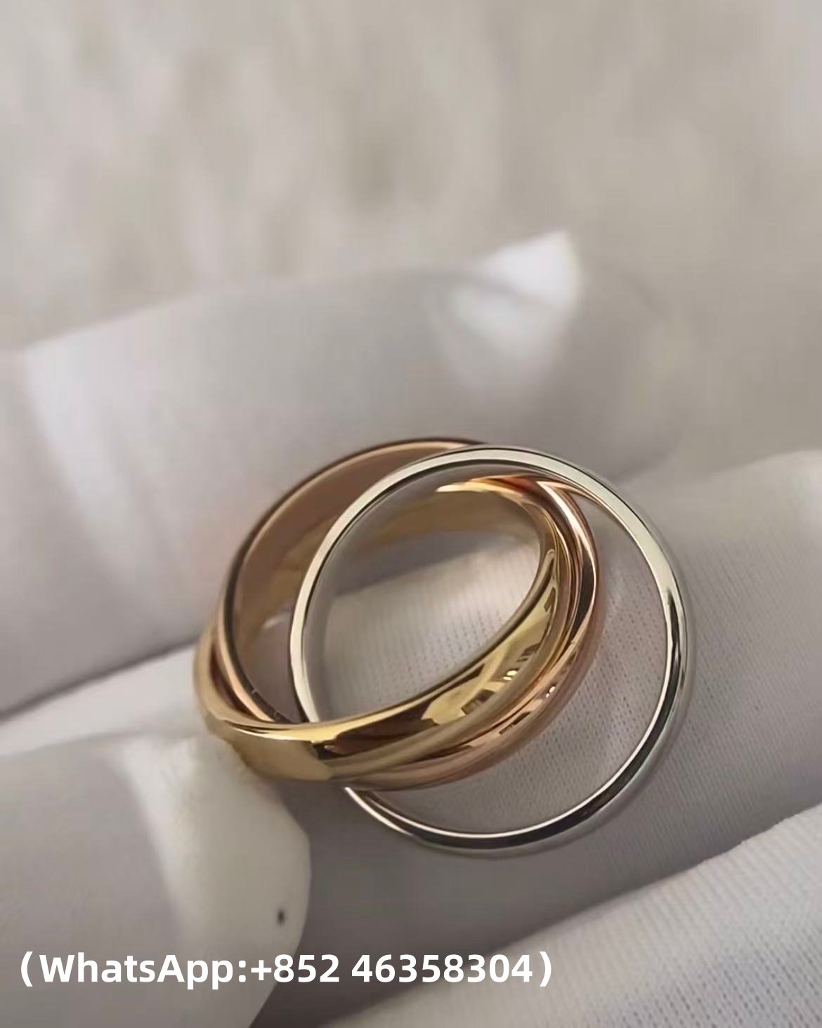 Custom Solid 18k Gold Cartier Jewelry Trinity Ring Classic Model