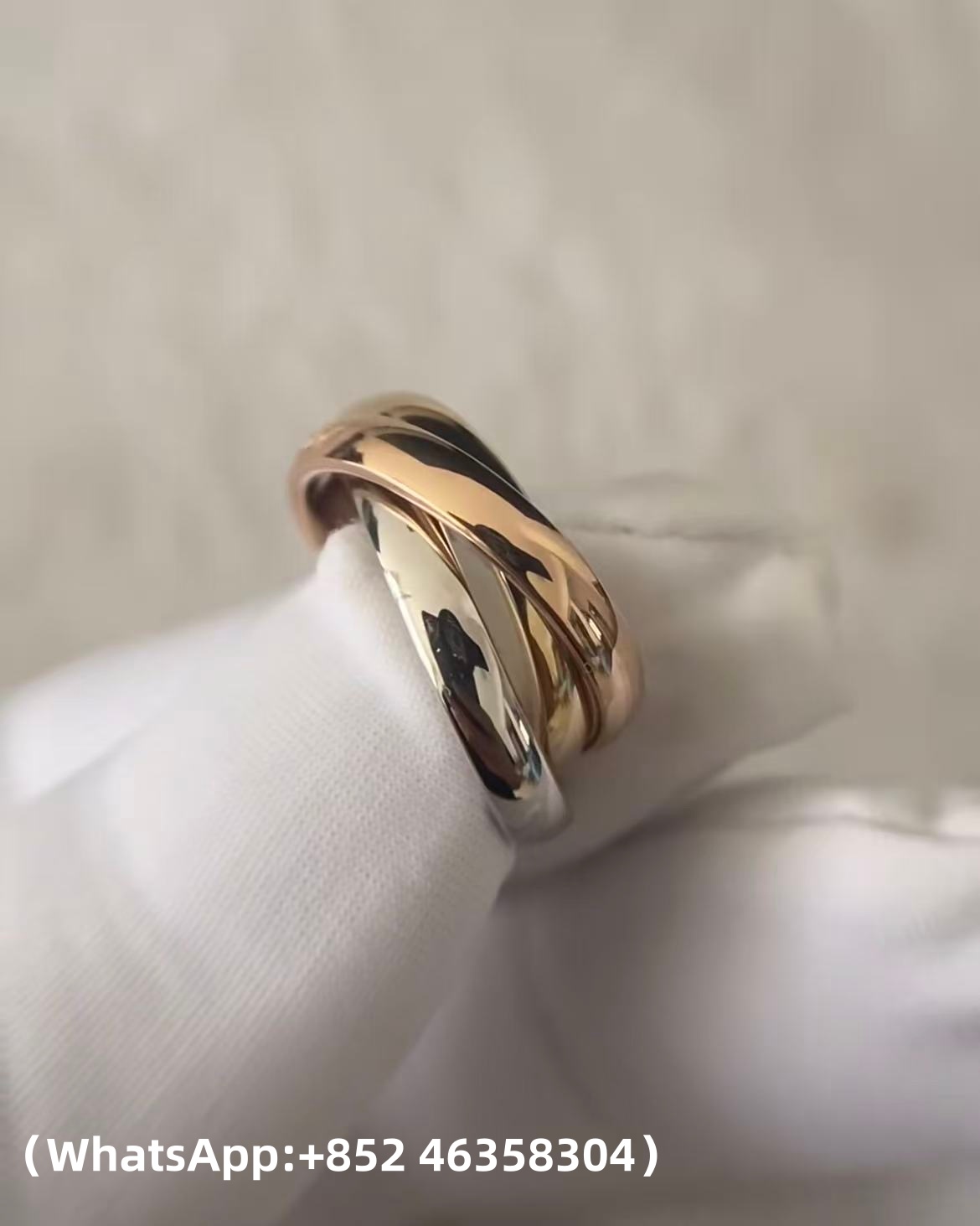 Custom Solid 18k Gold Cartier Jewelry Trinity Ring Classic Model