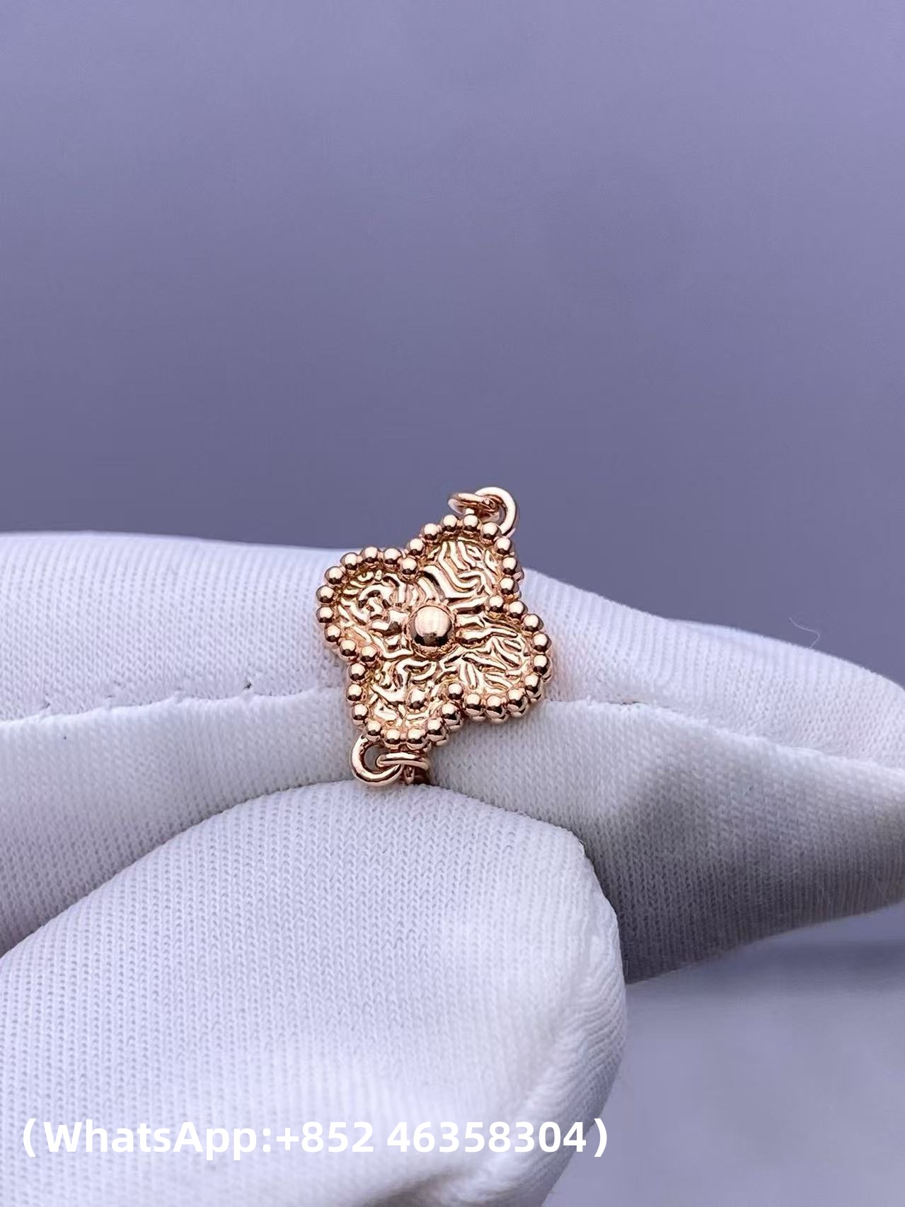 Custom Solid 18k Gold Van Cleef & Arpels Sweet Alhambra Long Necklace 16 Motifs 18K Rose Gold