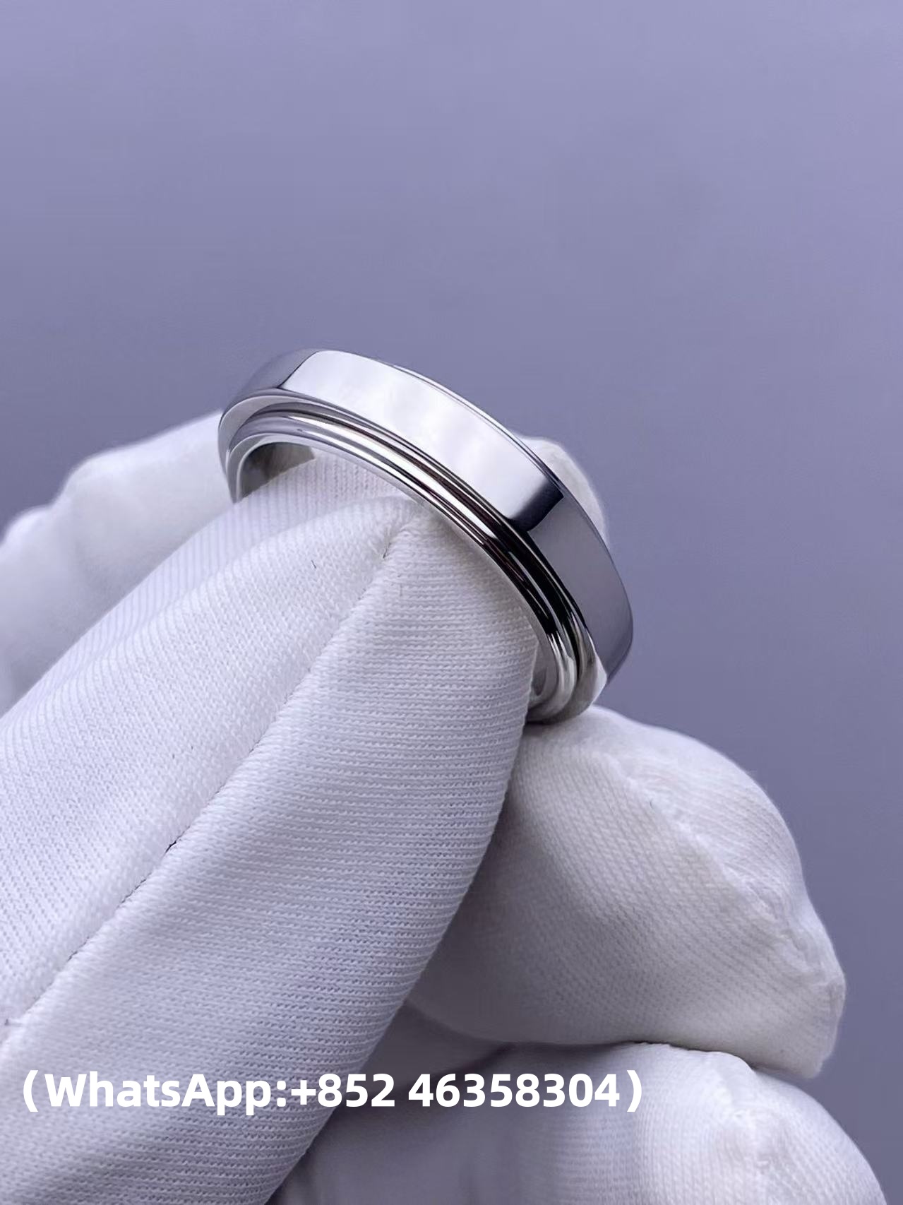 Custom Solid 18k Gold Piaget Jewelry Possession Ring in Rhodium Finish 18K White Gold