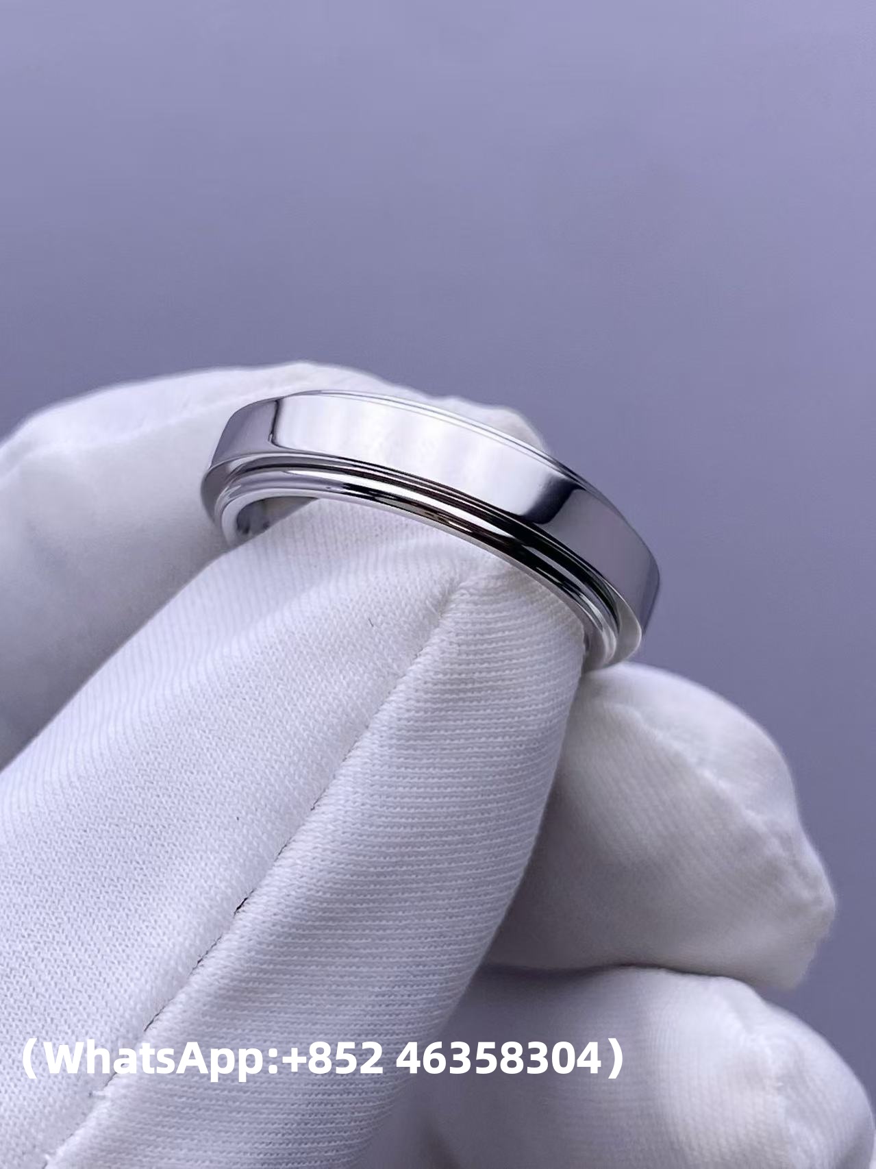 Custom Solid 18k Gold Piaget Jewelry Possession Ring in Rhodium Finish 18K White Gold