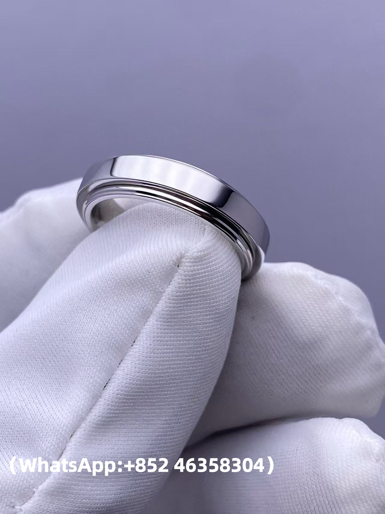 Custom Solid 18k Gold Piaget Jewelry Possession Ring in Rhodium Finish 18K White Gold