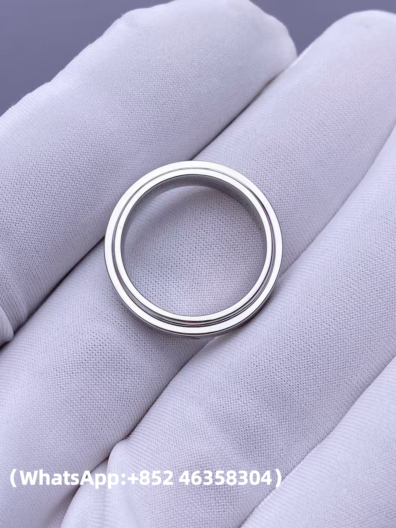 Custom Solid 18k Gold Piaget Jewelry Possession Ring in Rhodium Finish 18K White Gold