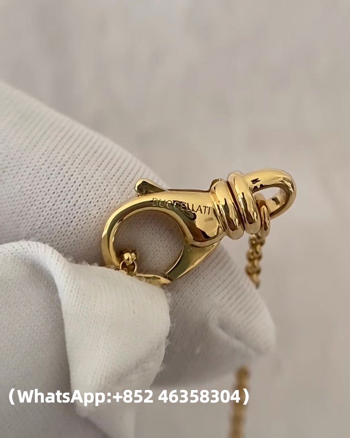 custom Buccellati OPERA TULLE STONE Gold Pendant Set with Diamonds and Mother-of-Pearl