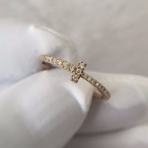 custom 18k gold Tiffany T Diamond Wire Band Ring