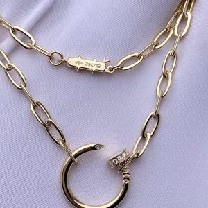 Custom Solid 18k Gold Cartier Jewelry Juste un Clou Necklace Diamonds